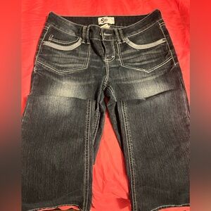 SO dark blue bootcut jeans